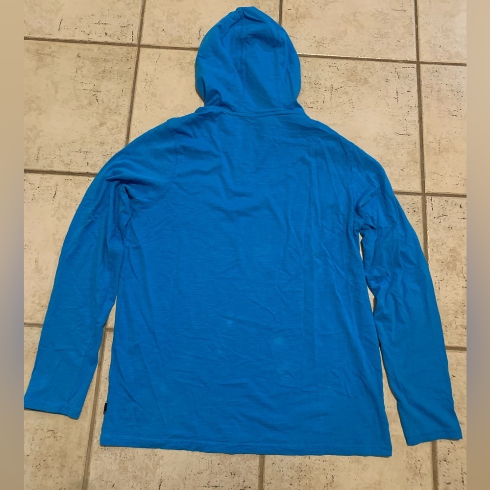 Firefly Men's Blue 100% Cotton Hooded Henley Long Sleeve Shirt - XL - Picture 5 of 7